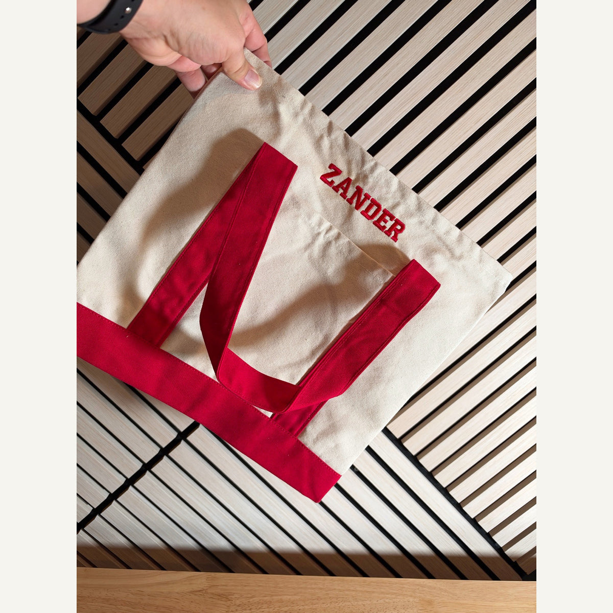 Custom Embroidered Canvas Tote Bag – Personalized Name
