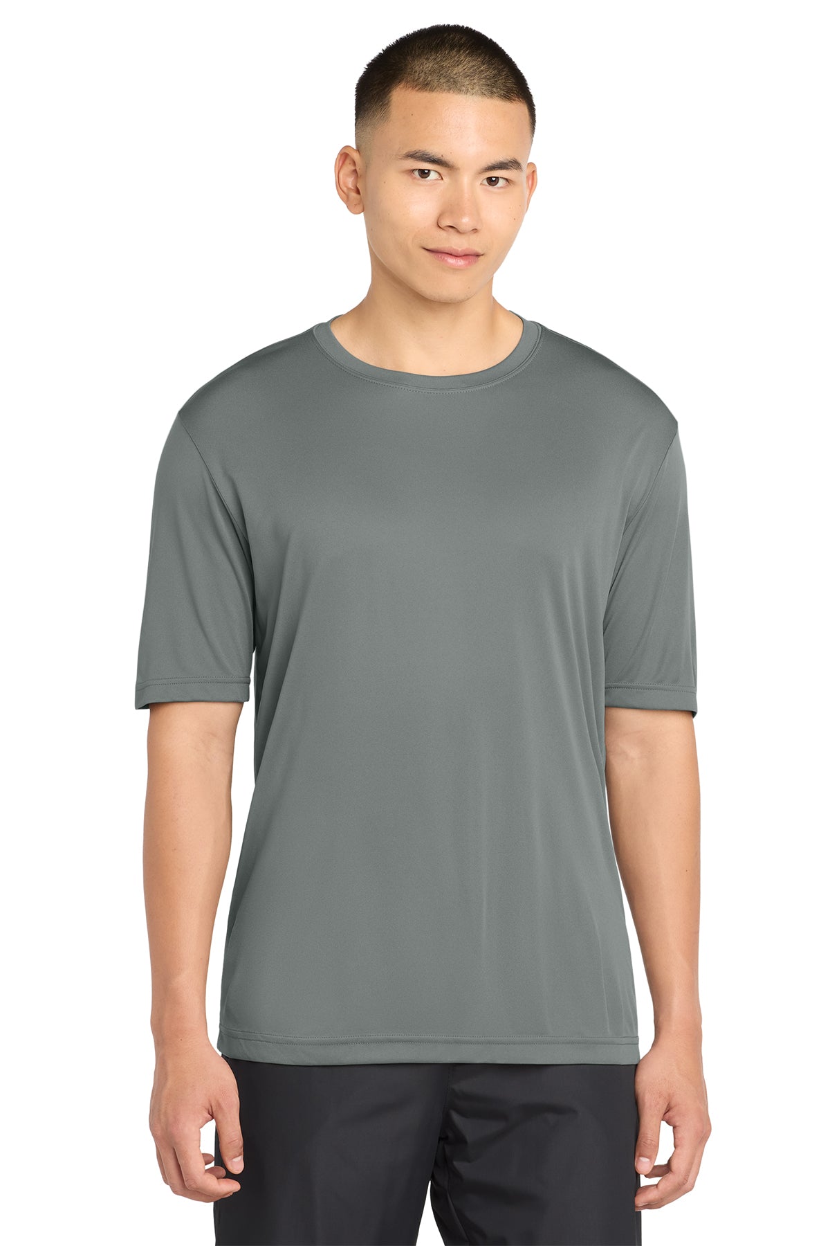 Sport-Tek ST350 PosiCharge Competitor Tee in Grey Concrete, front view