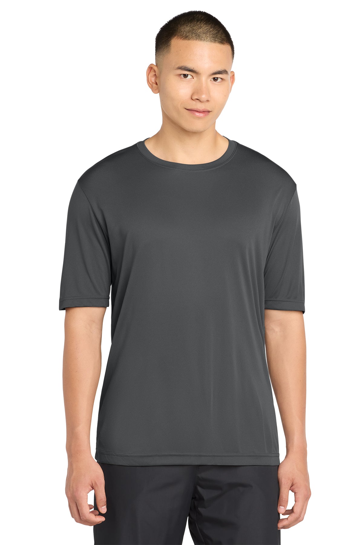 Sport-Tek ST350 PosiCharge Competitor Tee in Iron Grey, front view