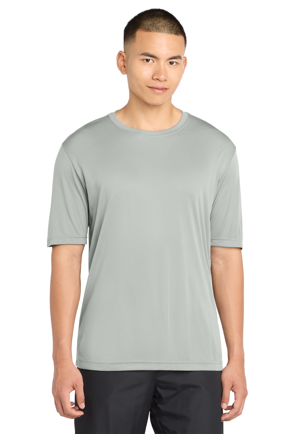 Sport-Tek ST350 PosiCharge Competitor Tee in Silver, front view
