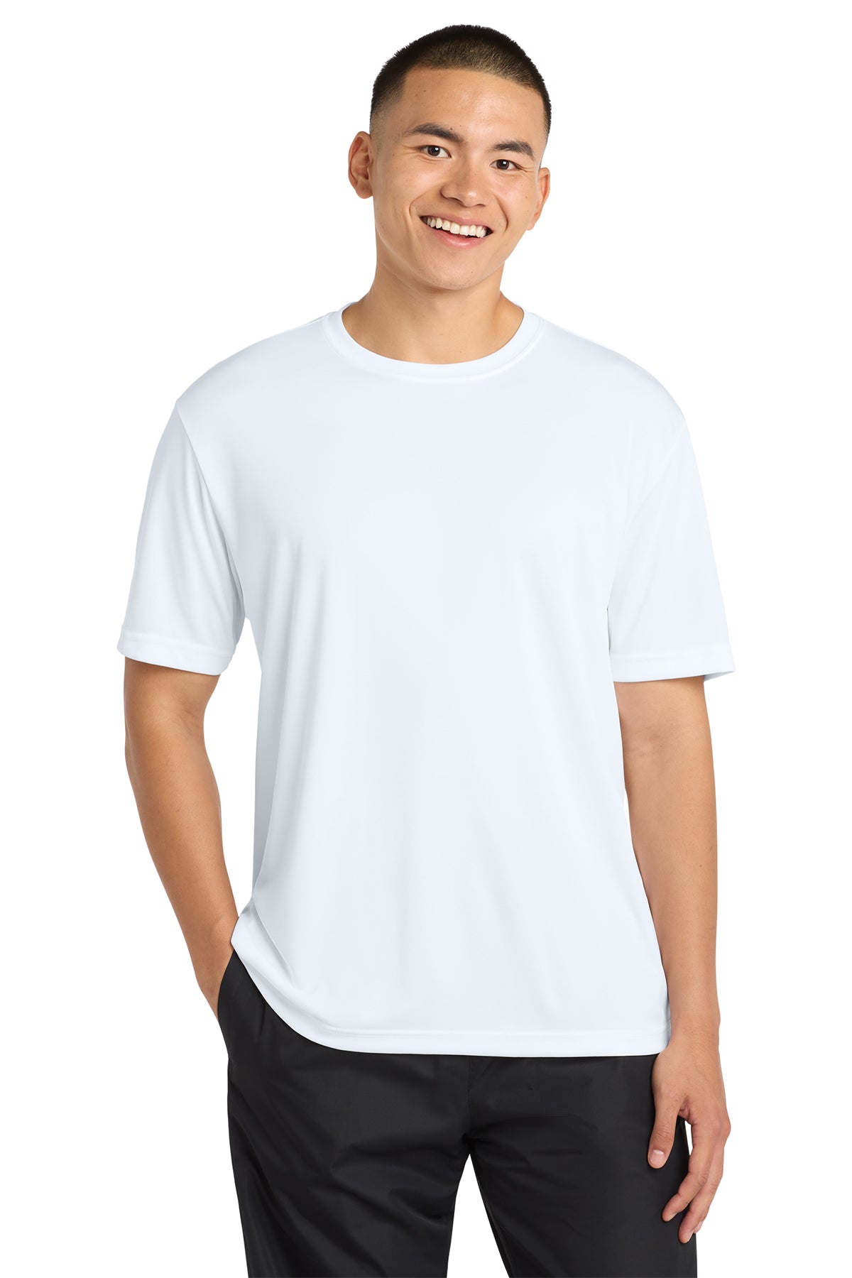 Sport-Tek ST350 PosiCharge Competitor Tee in White, front view