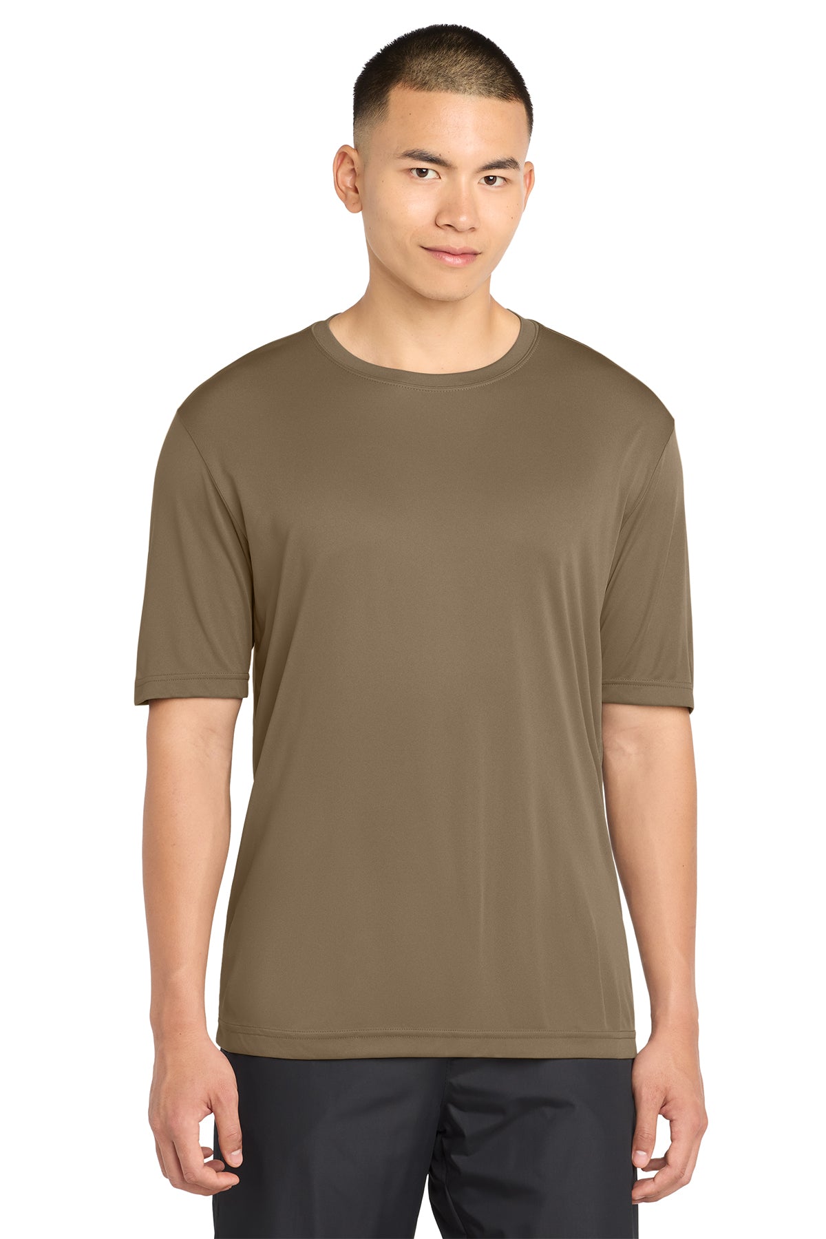 Sport-Tek ST350 PosiCharge Competitor Tee in Woodland Brown, front view