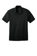 Port Authority K540 Silk Touch Performance Polo in Black, front view before custom embroidery