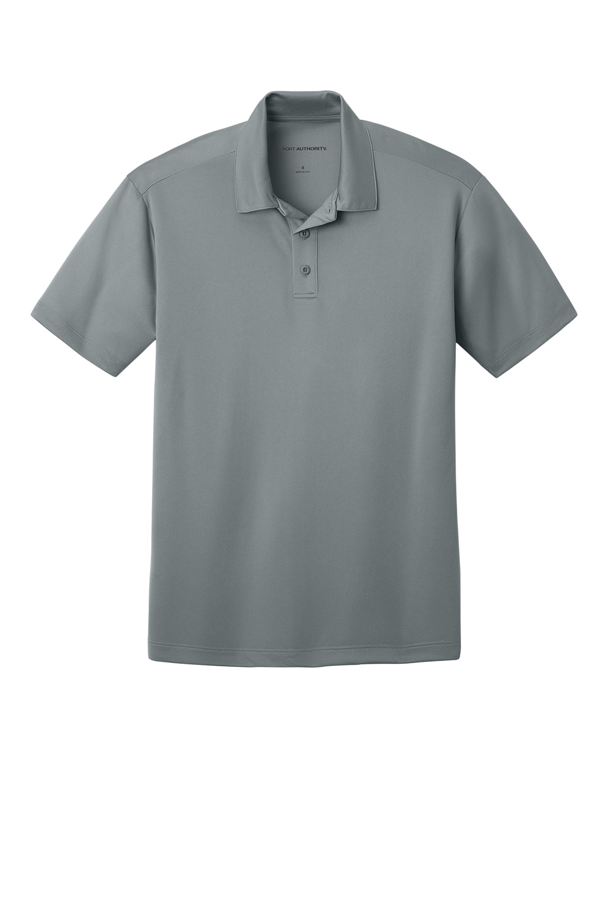 Port Authority K540 Silk Touch Performance Polo in Gusty Grey, front view before custom embroidery