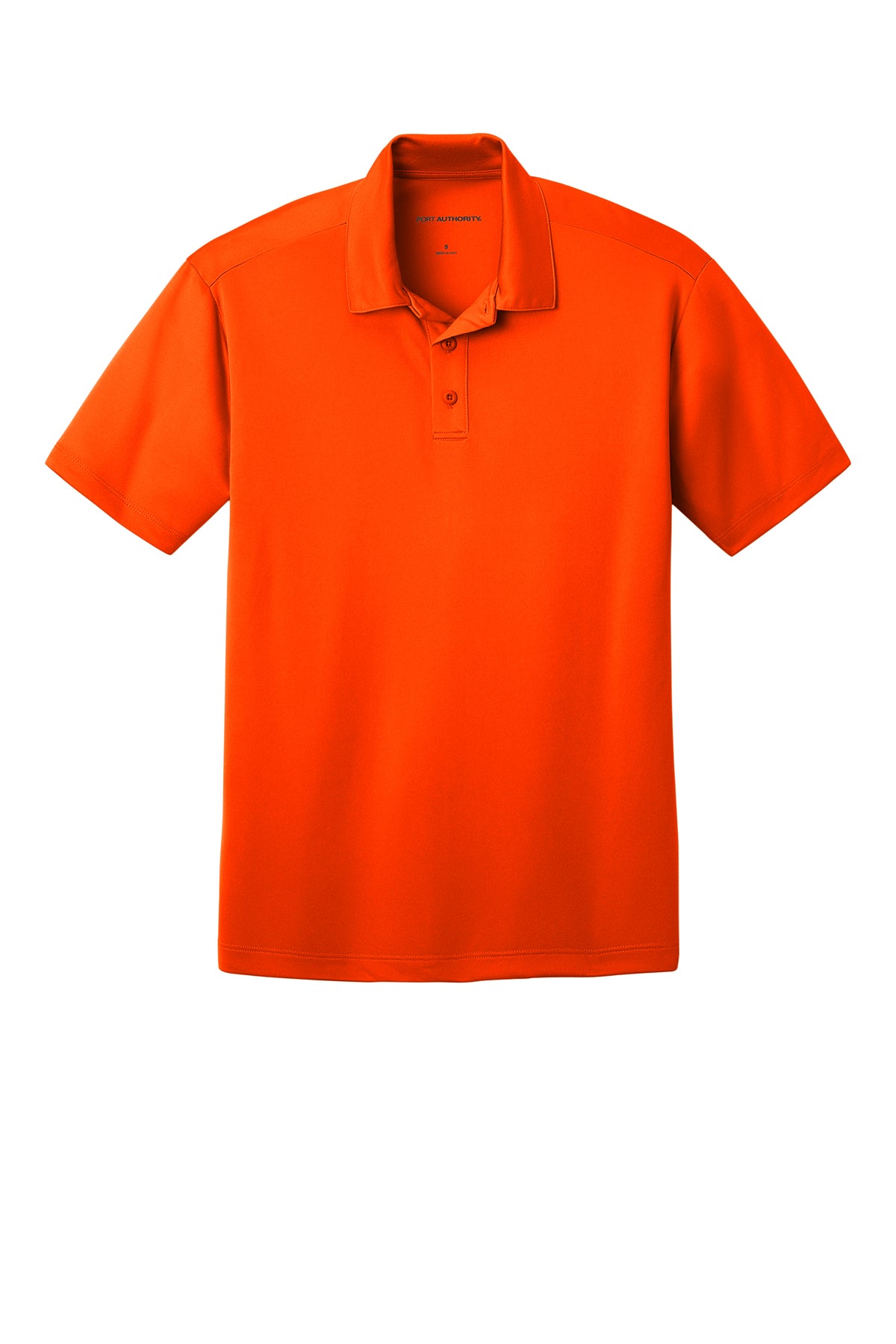 Port Authority K540 Silk Touch Performance Polo in Neon Orange, front view before custom embroidery