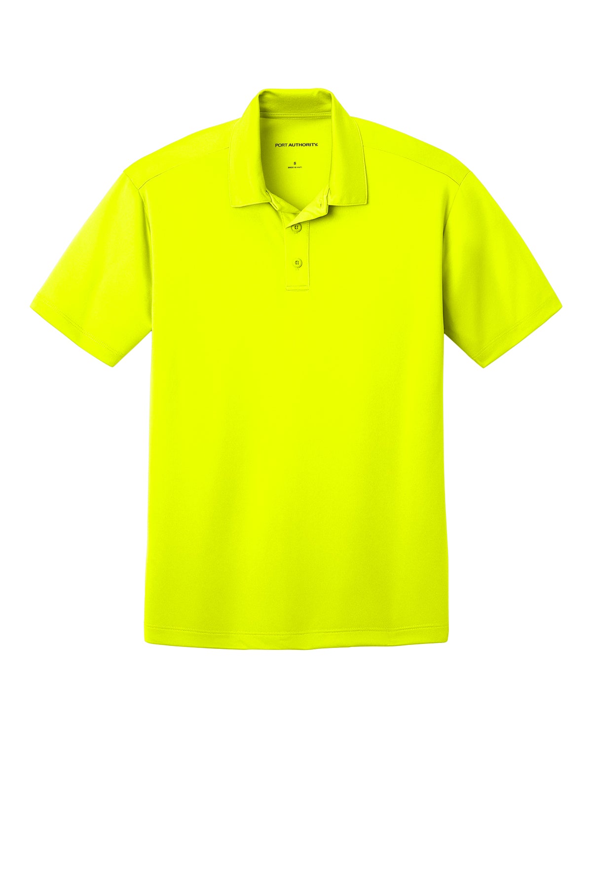Port Authority K540 Silk Touch Performance Polo in Neon Yellow, front view before custom embroidery