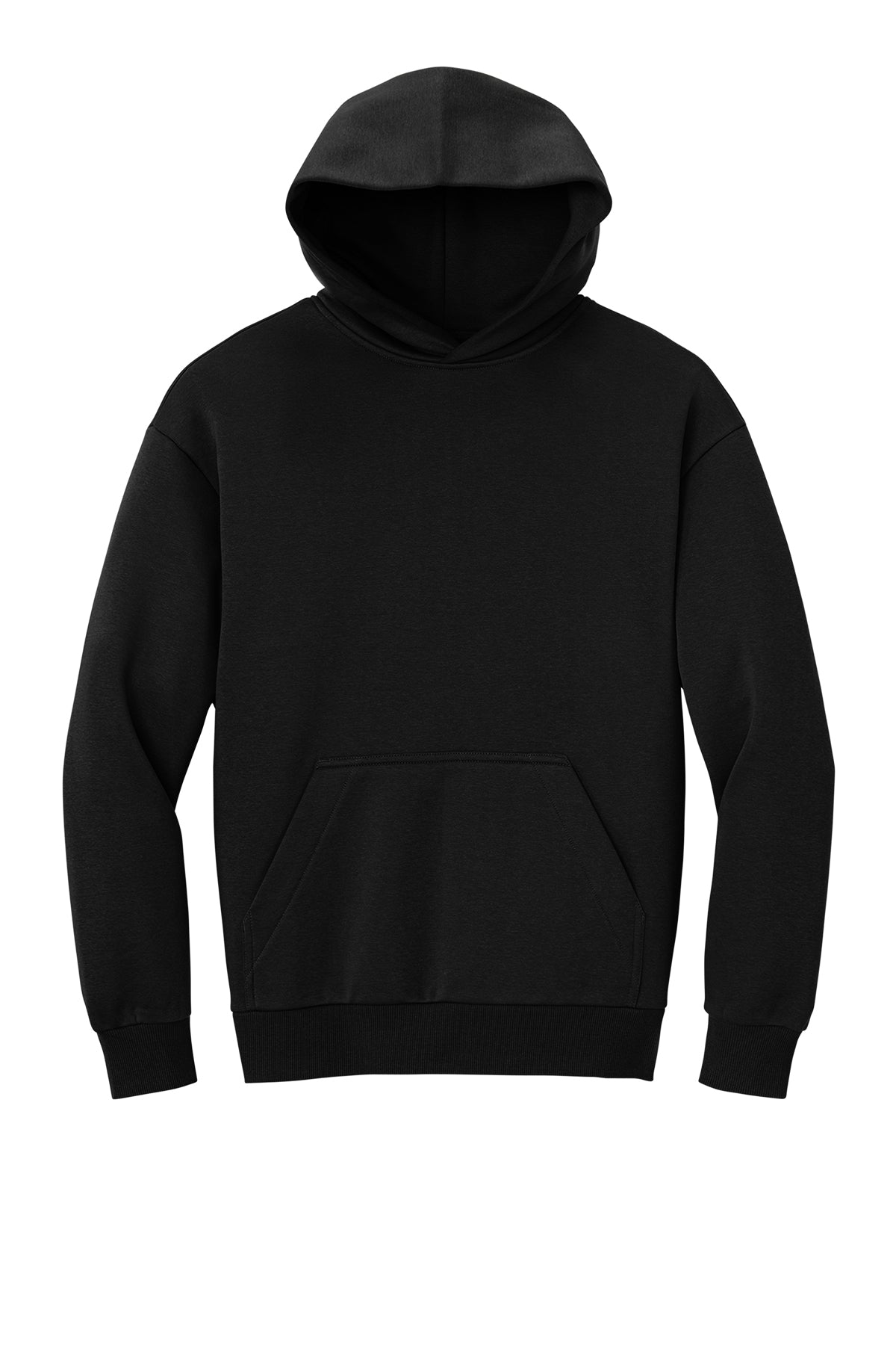 District DT6150 blank heavyweight hoodie in Black, front view