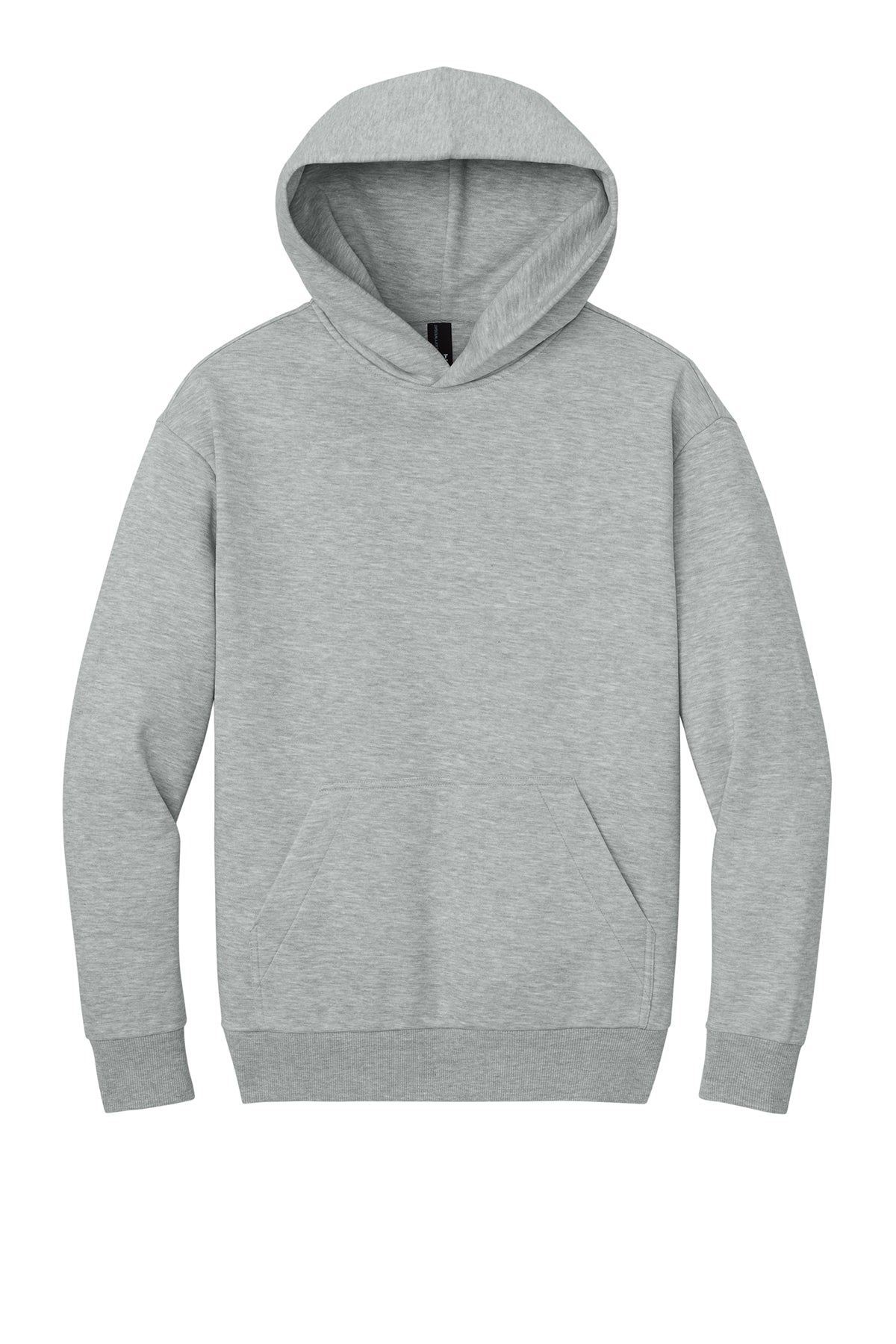 District DT6150 blank heavyweight hoodie in Light Heather Grey, front view