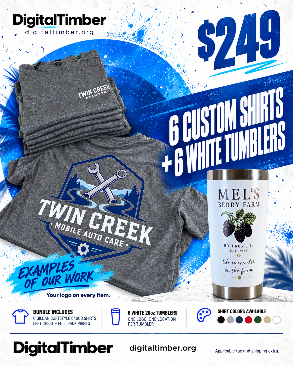 Custom Business Shirts & Tumblers Bundle | 6 of Each