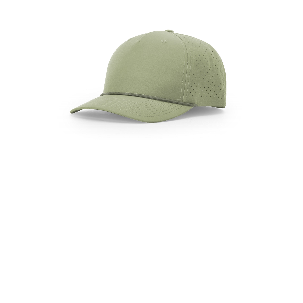 Richardson 355 rope cap in Light Olive/Olive, front view, blank before custom embroidery