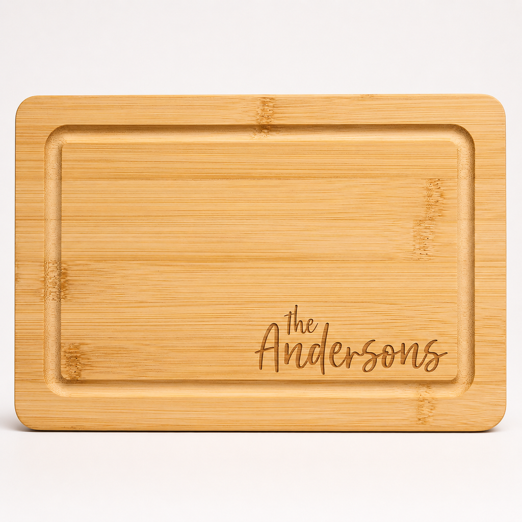 Personalized Bamboo Cutting Board with Drip Ring