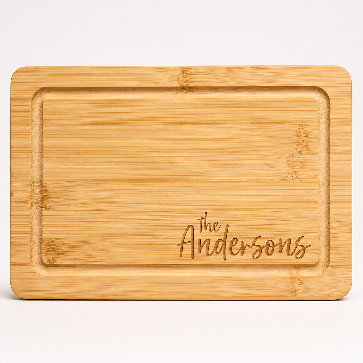 Personalized Bamboo Cutting Board with Drip Ring