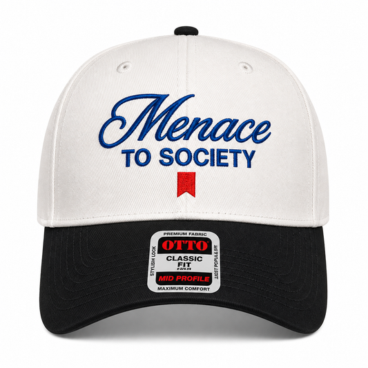 Menace To Society Embroidered Hat Otto 5 Panel Mid Profile Snapback