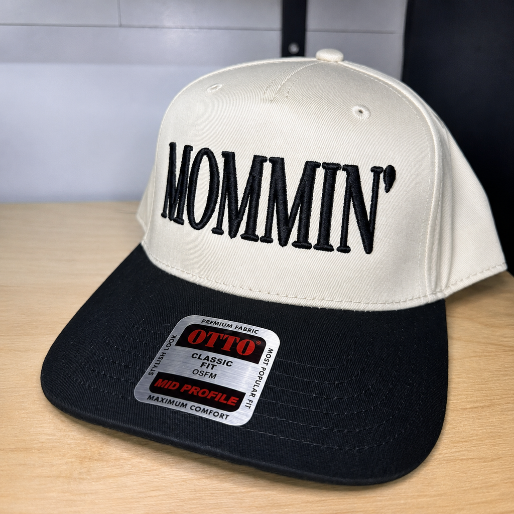 Mommin' Embroidered Hat | Otto 5 Panel Mid Profile Snapback Cap
