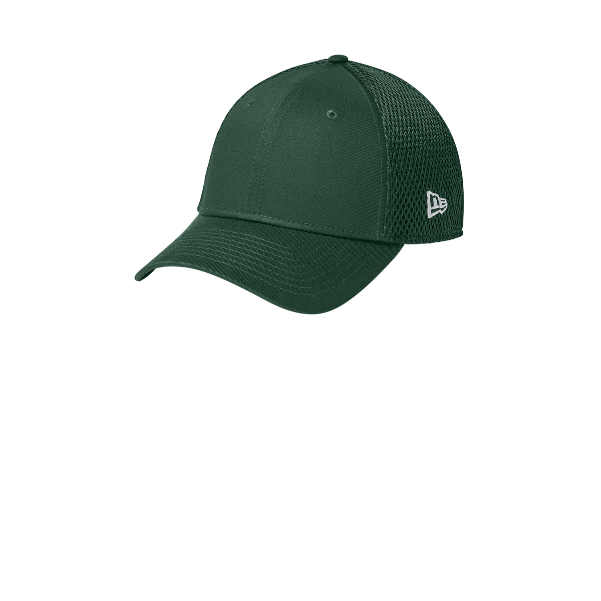 New Era NE1020 stretch mesh cap in Flag Dark Green, blank before custom embroidery