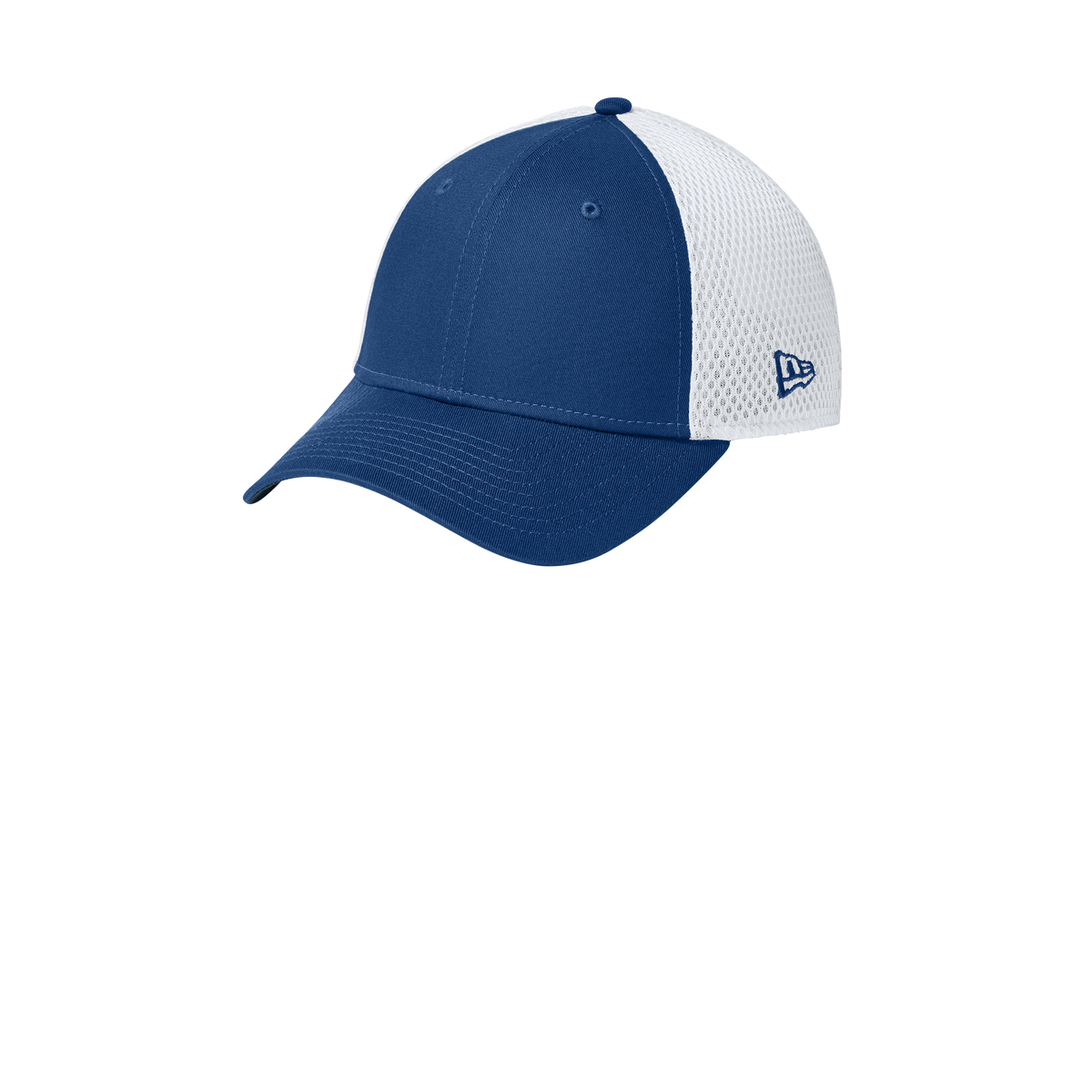 New Era NE1020 stretch mesh cap in Flag Royal/White, blank before custom embroidery