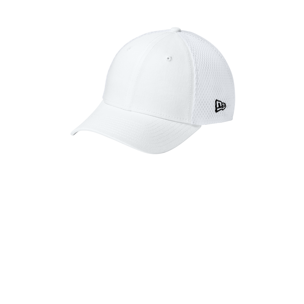 New Era NE1020 stretch mesh cap in Flag White/White, blank before custom embroidery
