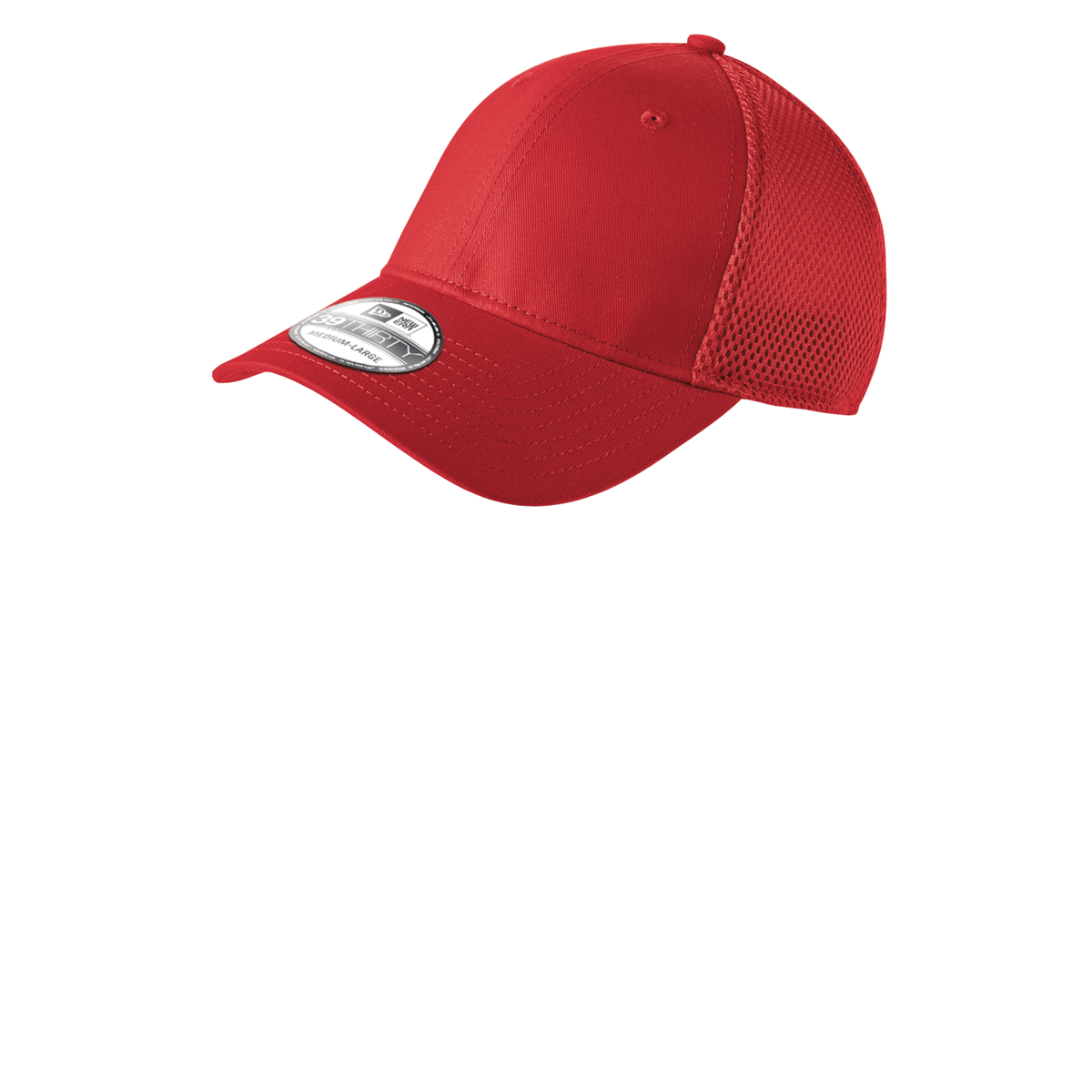 New Era NE1020 stretch mesh cap in Scarlet Red, blank before custom embroidery