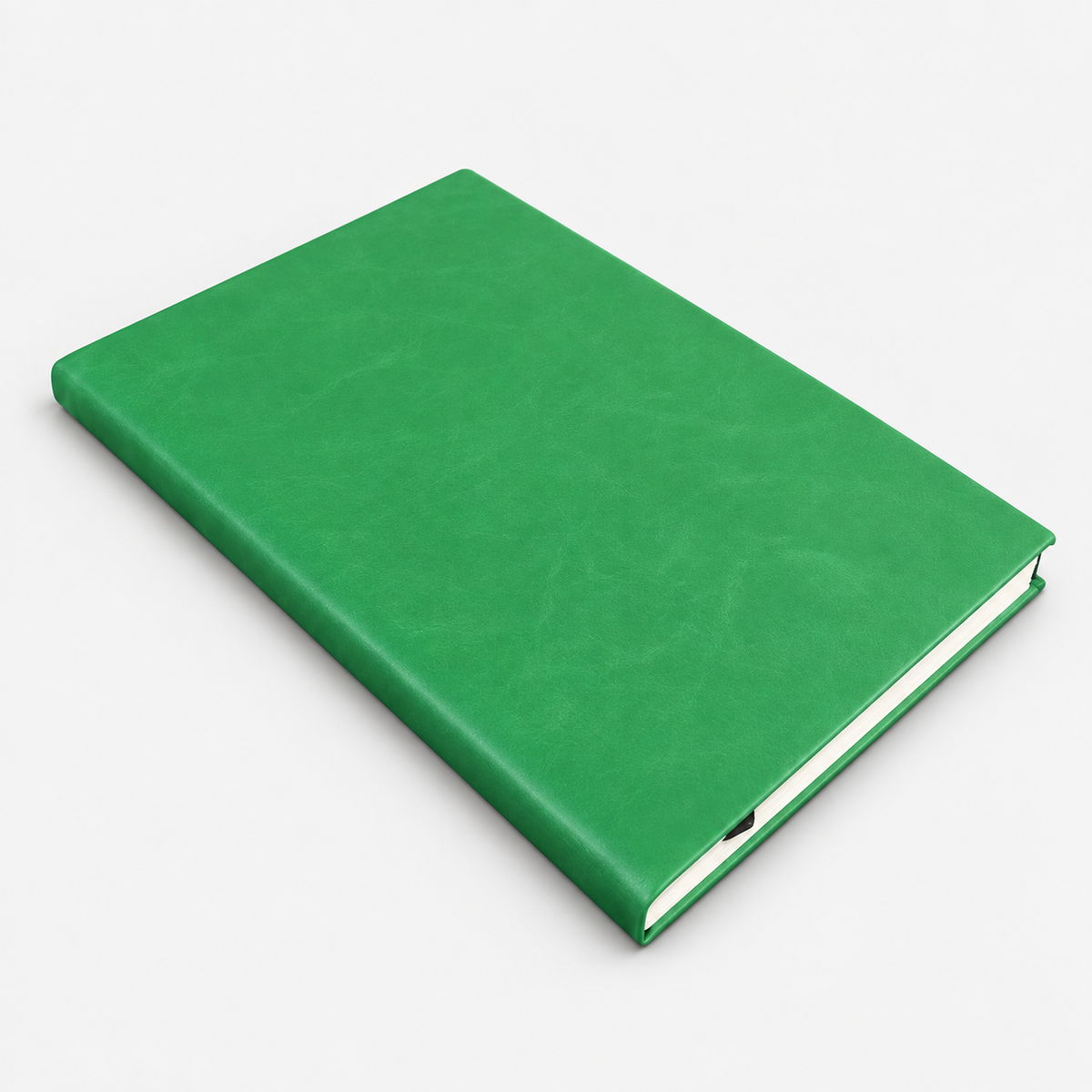 Kelly Green notebook product visualization on a light gray background