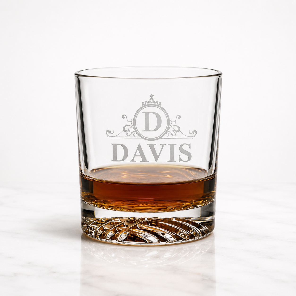 Personalized Whiskey Decanter Set with 4 Engraved Glasses
