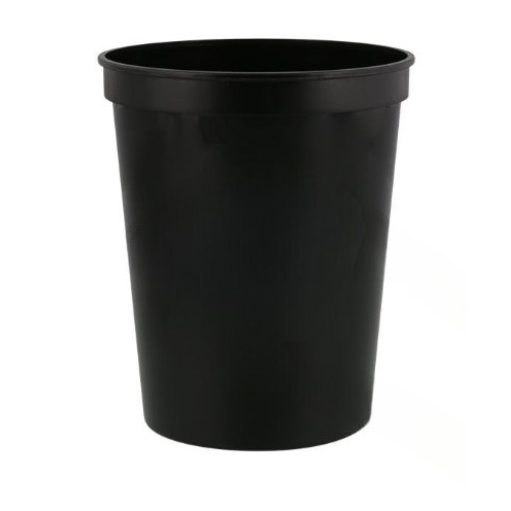 Black 16 oz plastic stadium cup for custom logo printing