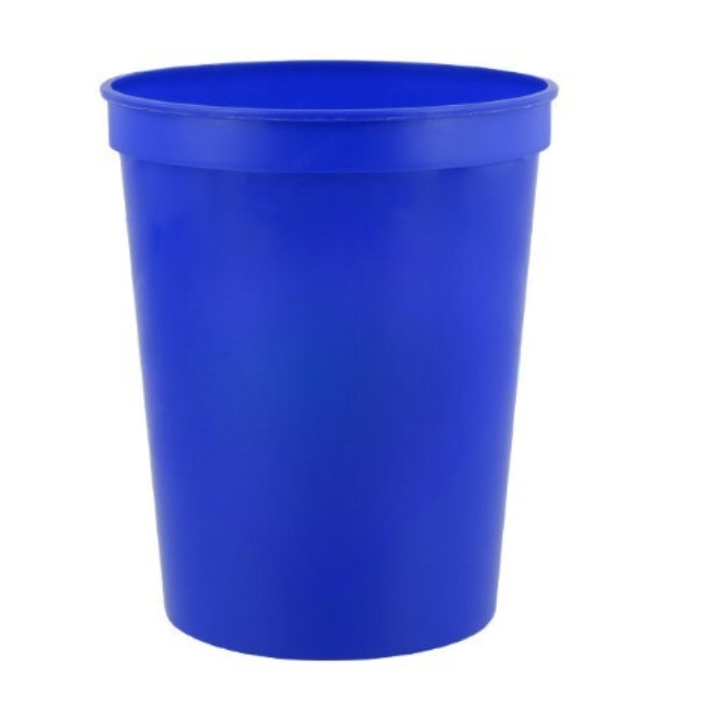 Blue 16 oz plastic stadium cup for custom logo printing