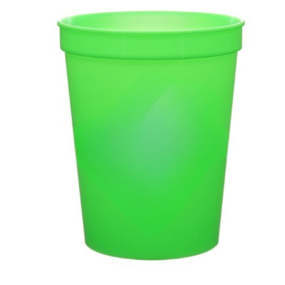 Bright Green 16 oz plastic stadium cup for custom logo printing