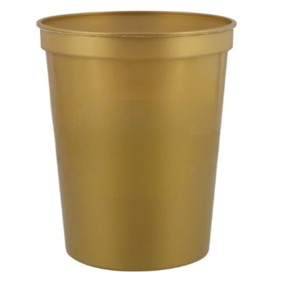 Gold 16 oz plastic stadium cup for custom logo printing
