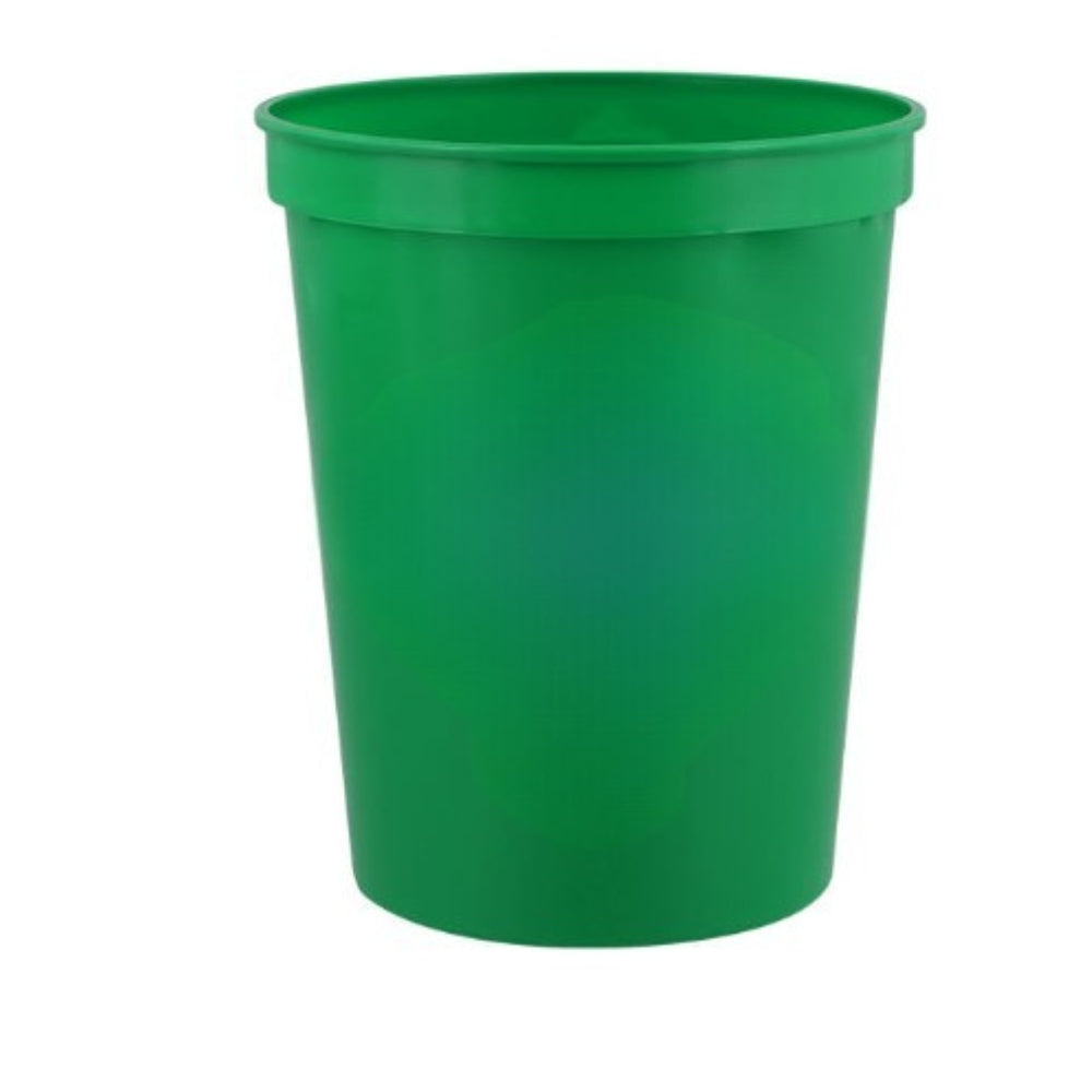 Green 16 oz plastic stadium cup for custom logo printing