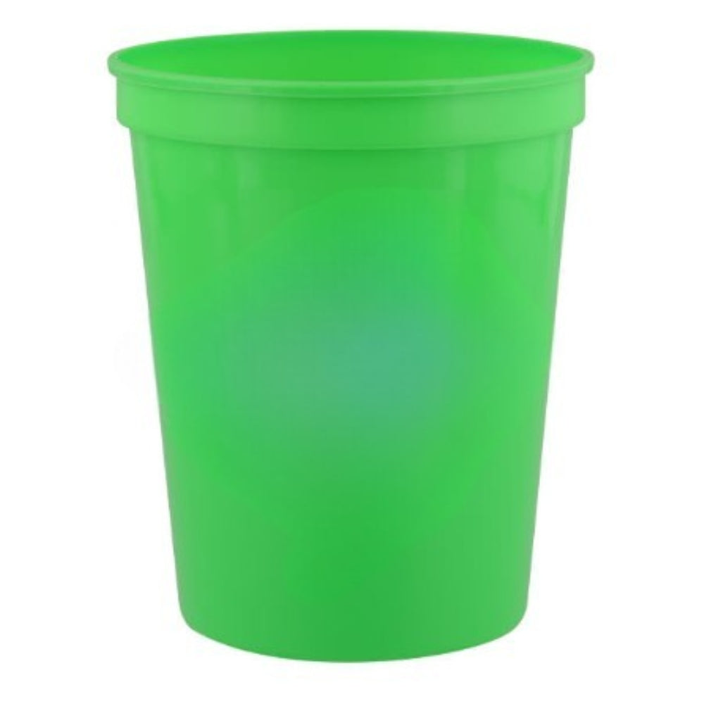 Lime Green 16 oz plastic stadium cup for custom logo printing