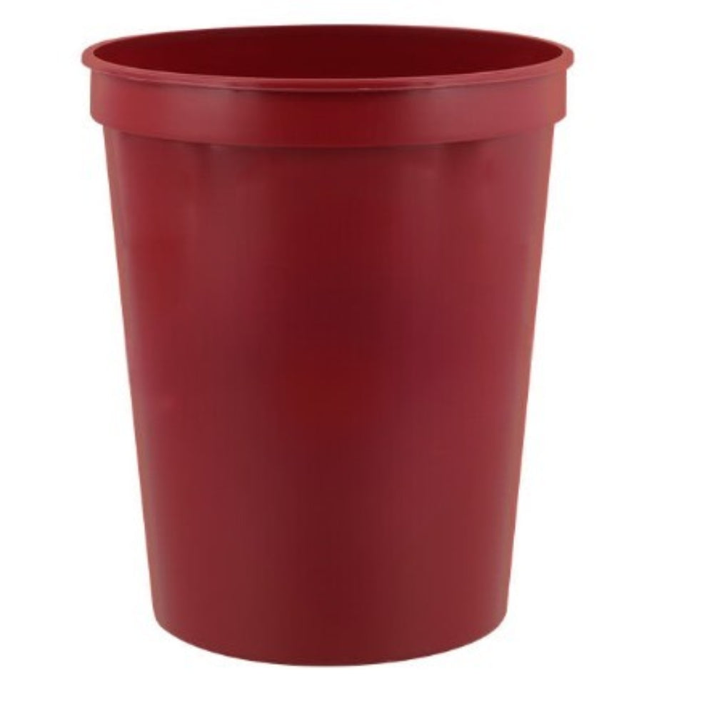 Maroon 16 oz plastic stadium cup for custom logo printing