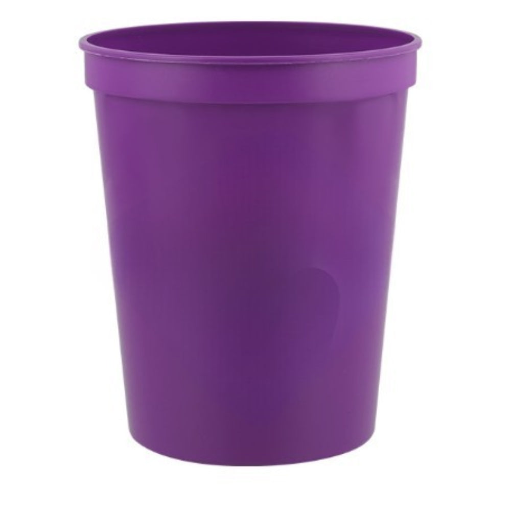 Purple 16 oz plastic stadium cup for custom logo printing