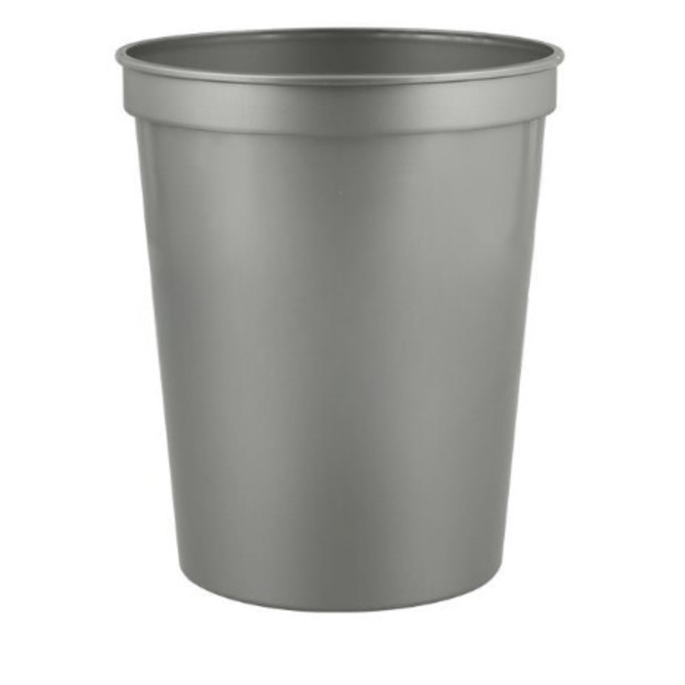Silver 16 oz plastic stadium cup for custom logo printing