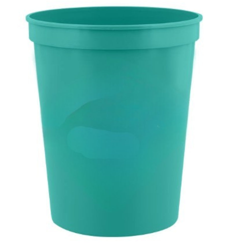 Turquoise 16 oz plastic stadium cup for custom logo printing
