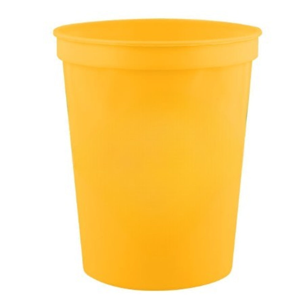 Yellow 16 oz plastic stadium cup for custom logo printing