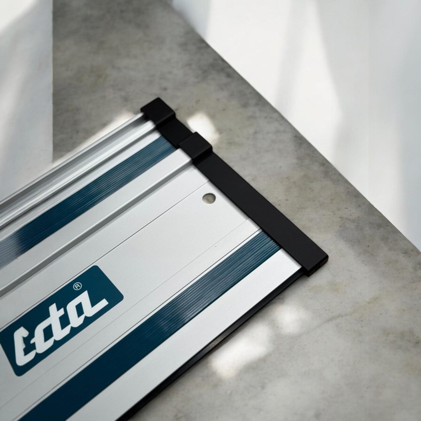 Protective end caps installed on Makita-style guide rail (etsy image id: 6580575082)
