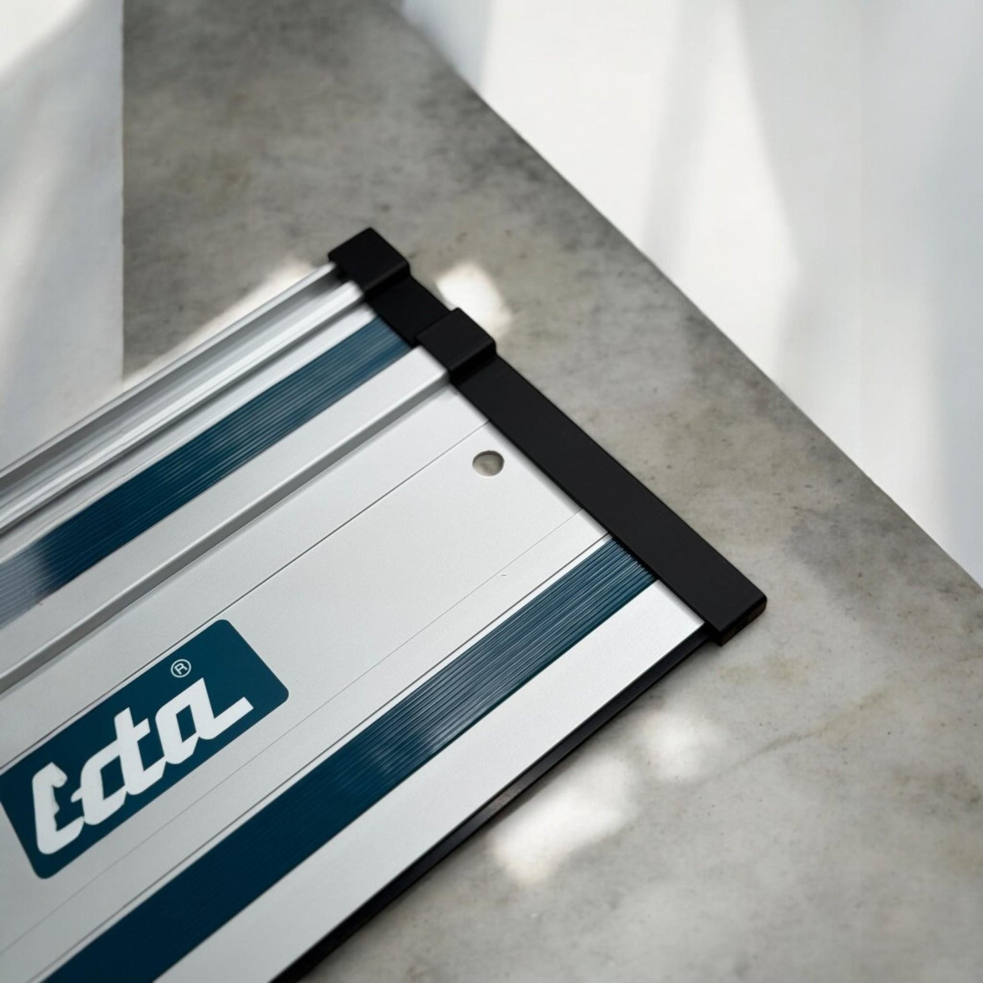 Protective end caps installed on Makita-style guide rail (etsy image id: 6580575082)