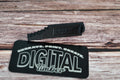 Black 3D-printed Domino depth gauge block with Digital Timber branding, displayed on wood background (etsy image id: 6749104764)
