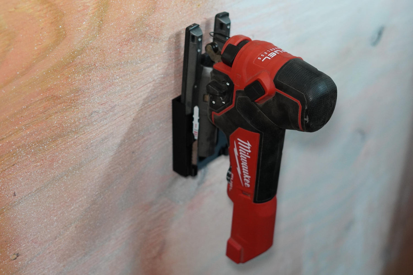 Milwaukee M18 tool mounted and angled outward in holder (etsy image id: 6789617374)