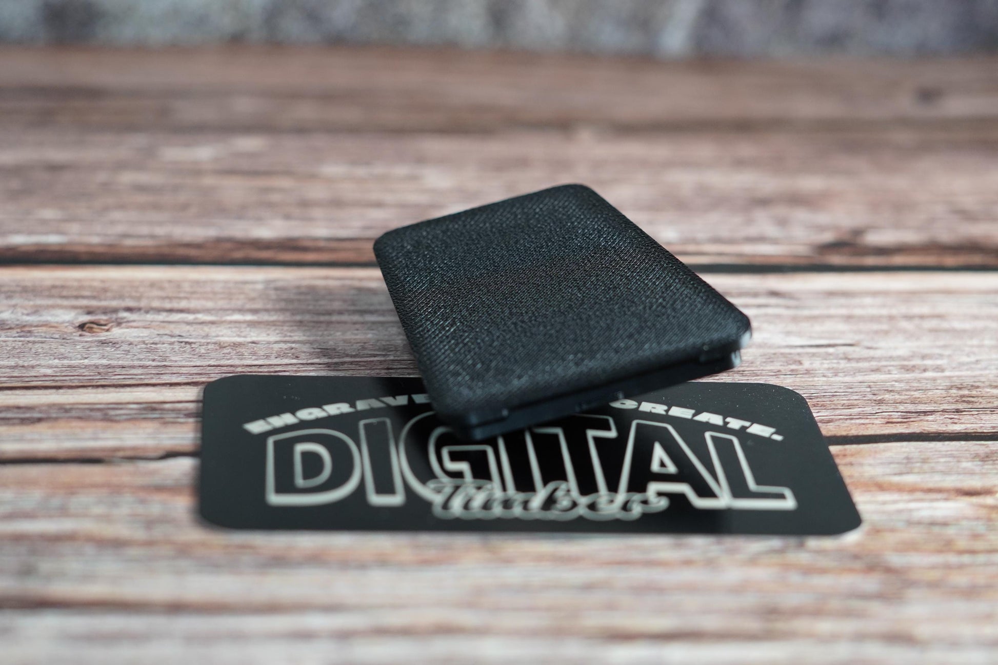 Compact 3D-printed PETG arbor cover angled on Digital Timber background card (etsy image id: 6797318913)