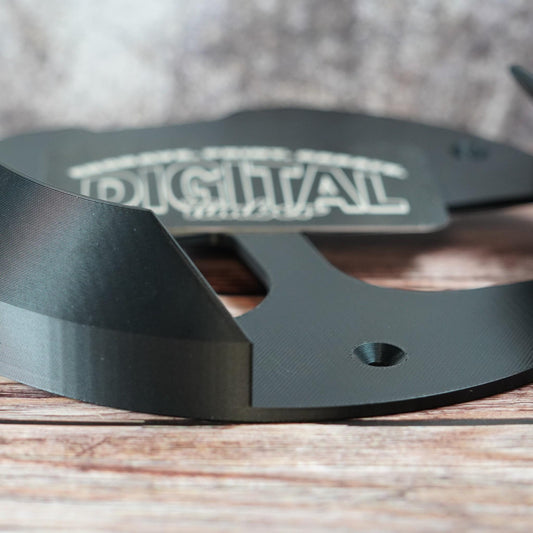 Angled view of Milwaukee sander mount with Digital Timber branding (etsy image id: 6818052691)