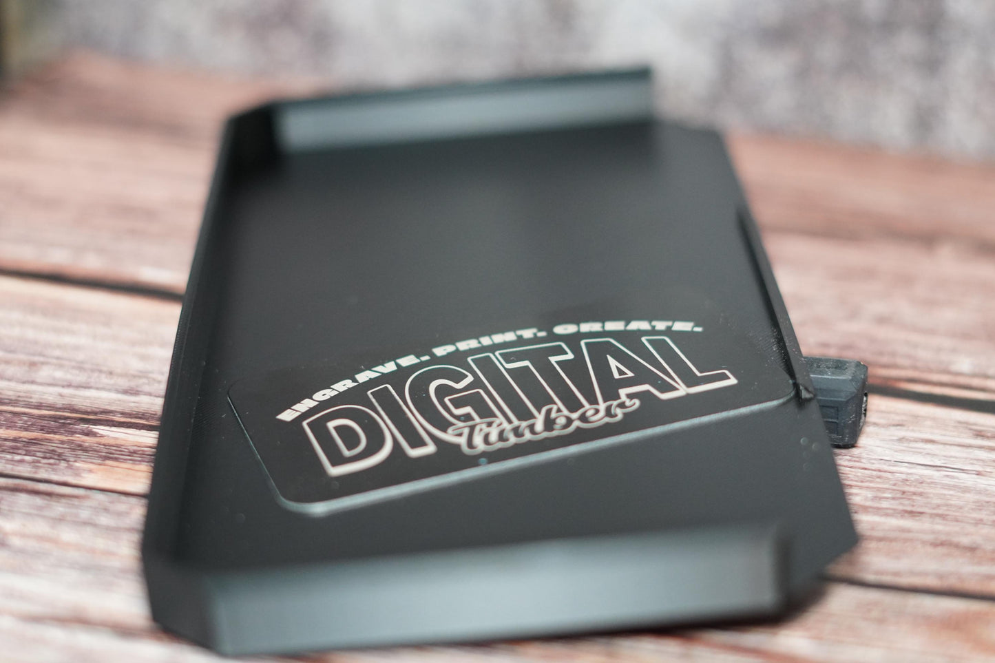 Digital Timber logo resting inside the large lid for branding shot (etsy image id: 6839901489)