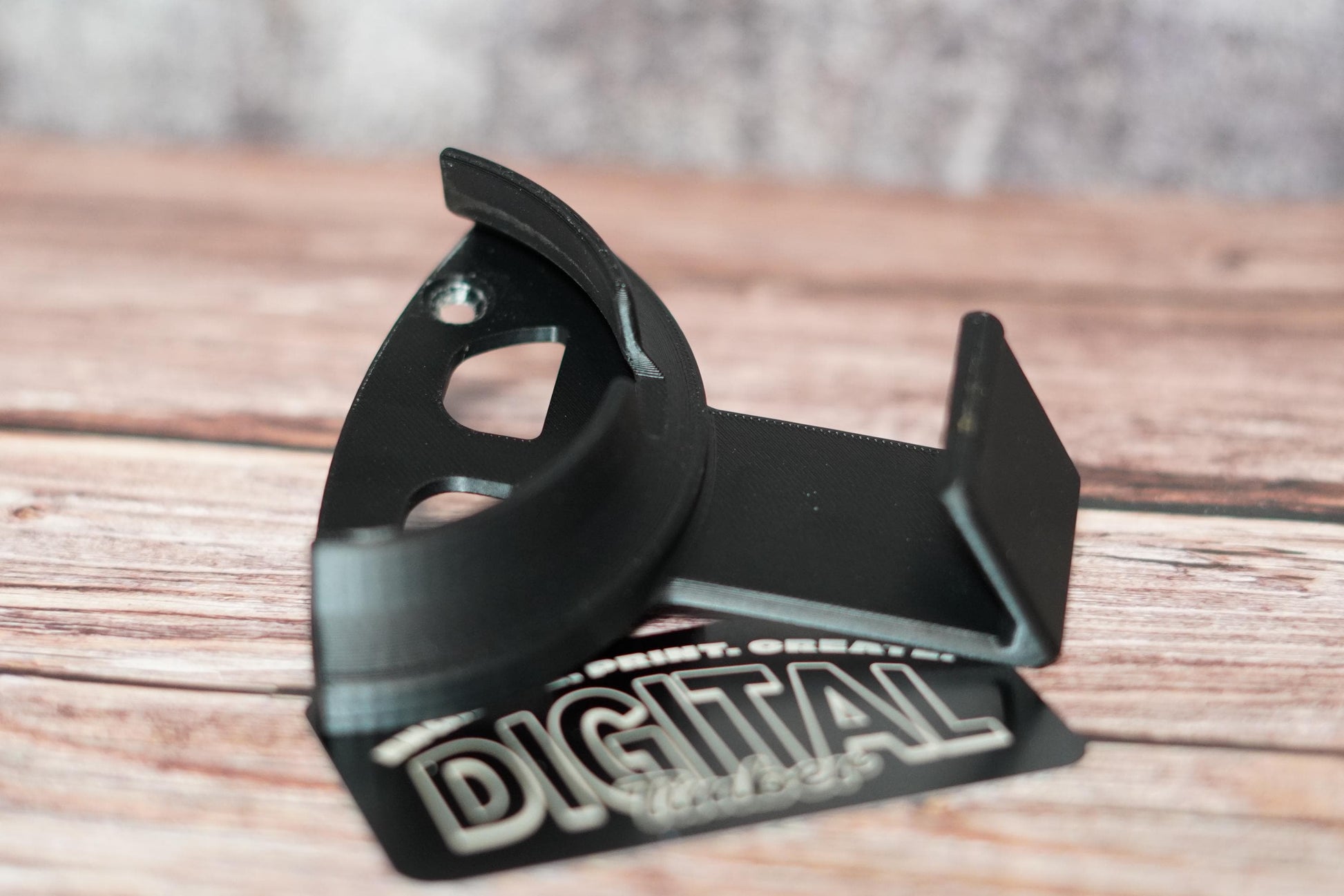 Front view of holder with DigitalTimber logo (etsy image id: 6840034035)