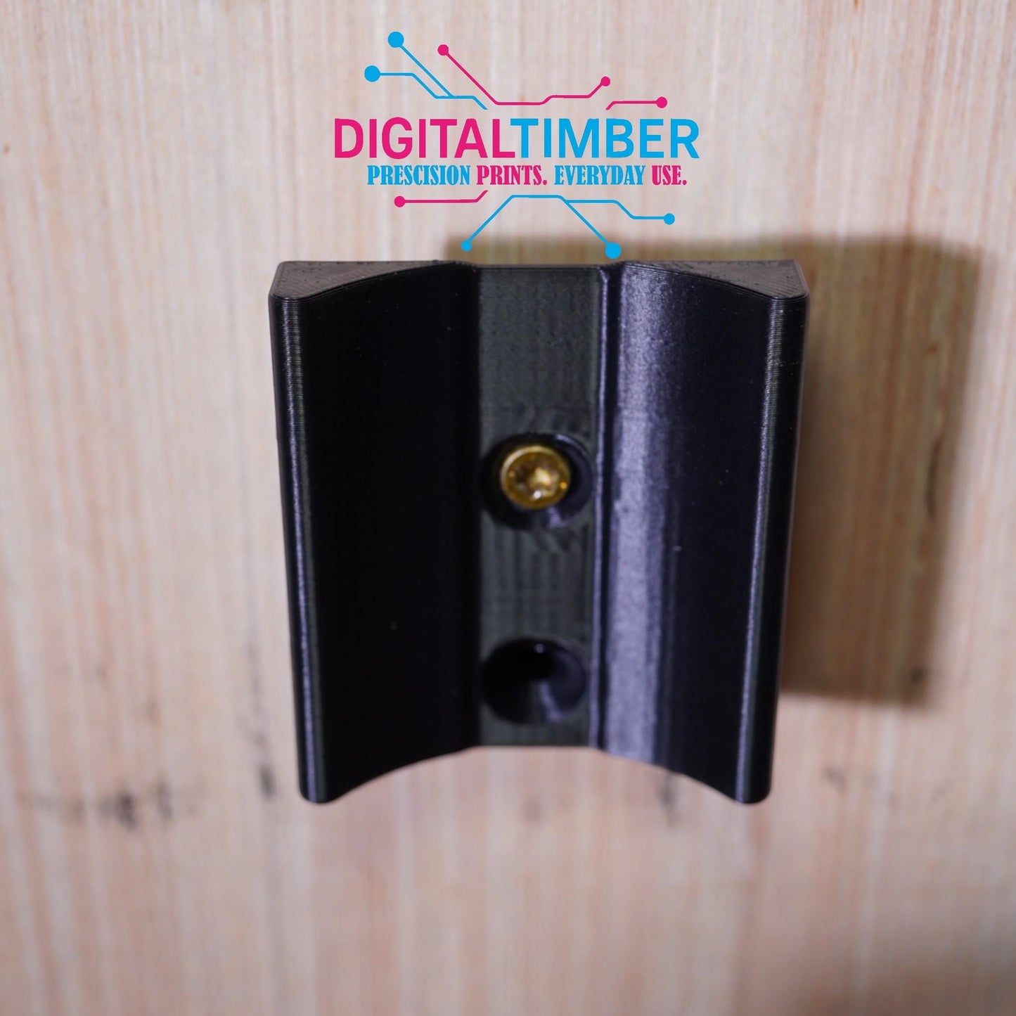 Front view of black 3D-printed Milwaukee grease gun holder (etsy image id: 7249905433)