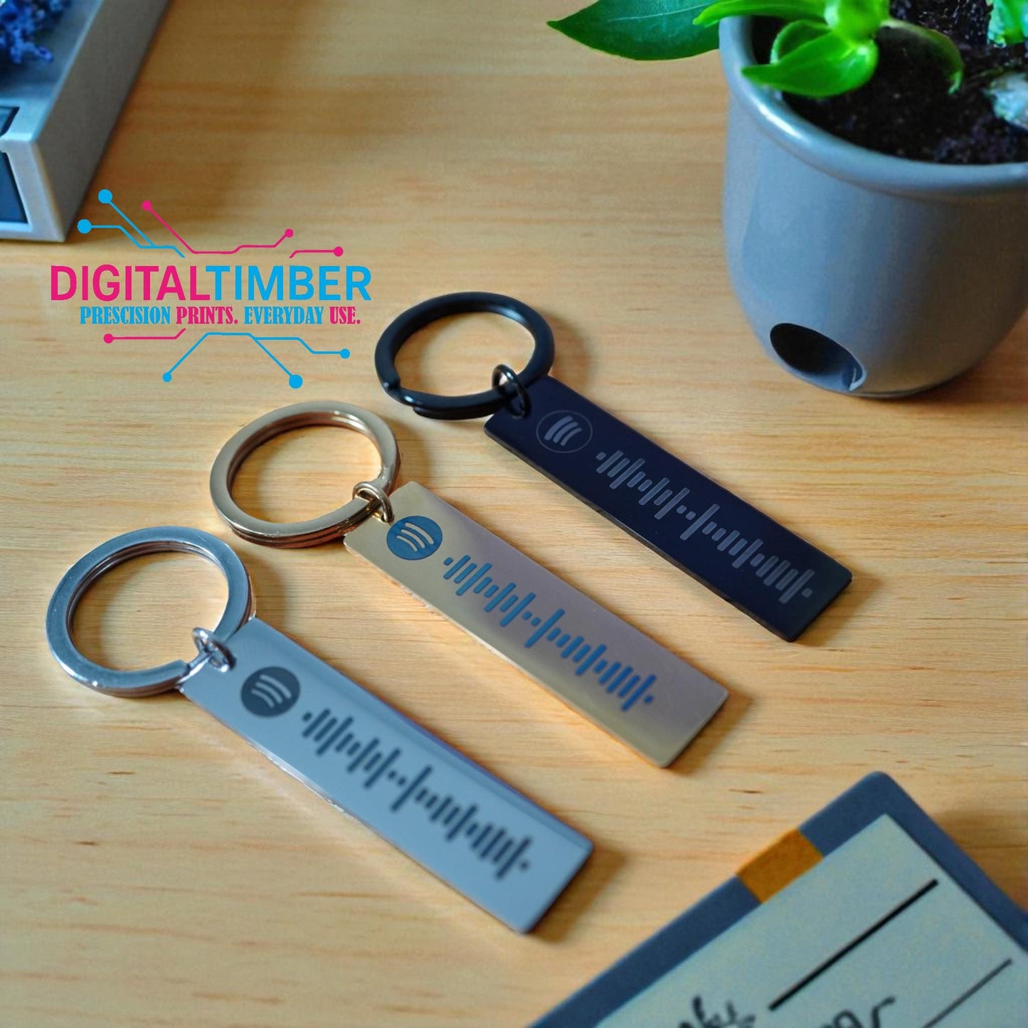 Personalized Spotify Code Keychain: Engraved Music Gift (etsy image id: 7303688201)