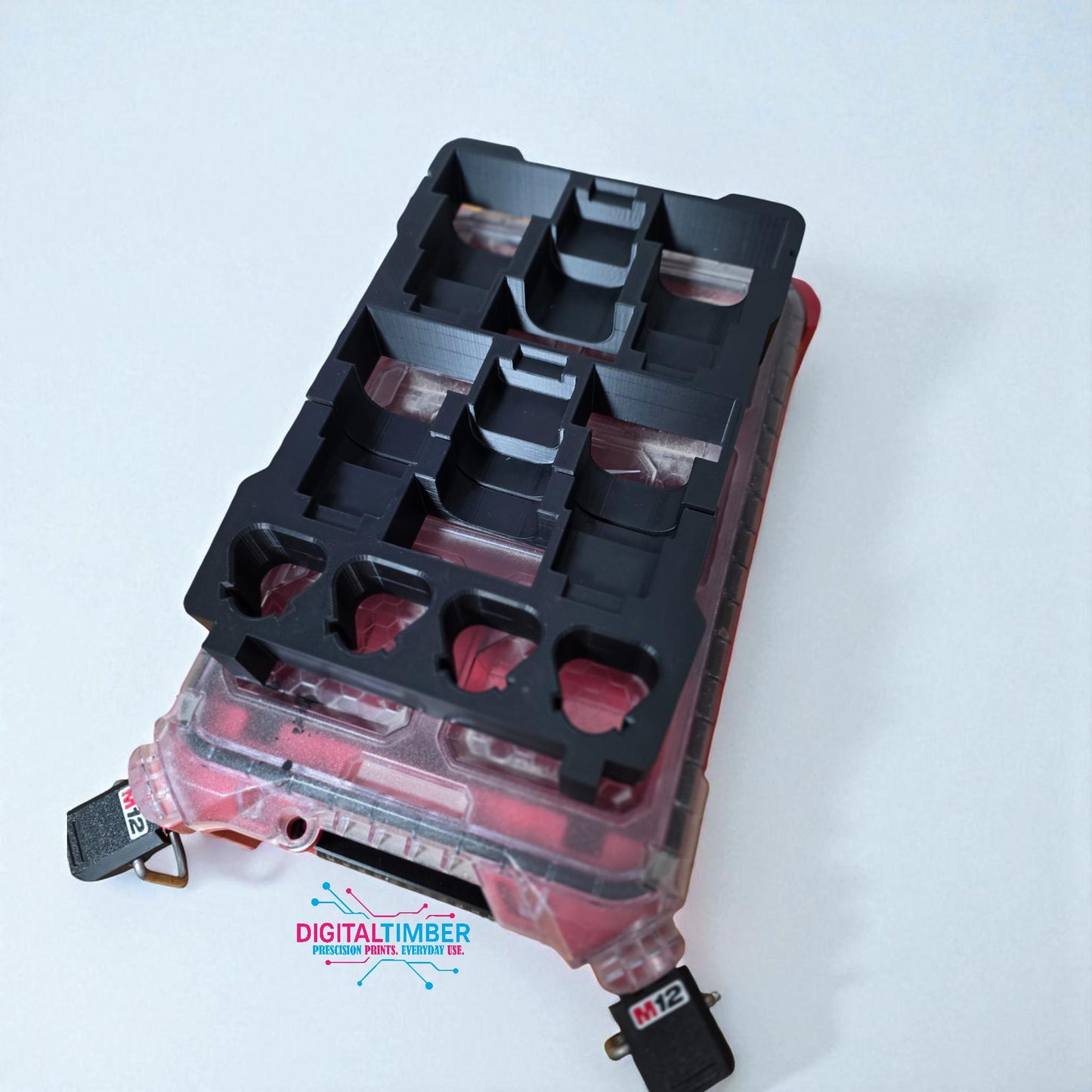 Angled view of loaded insert with batteries inside organizer (etsy image id: 7323242545)