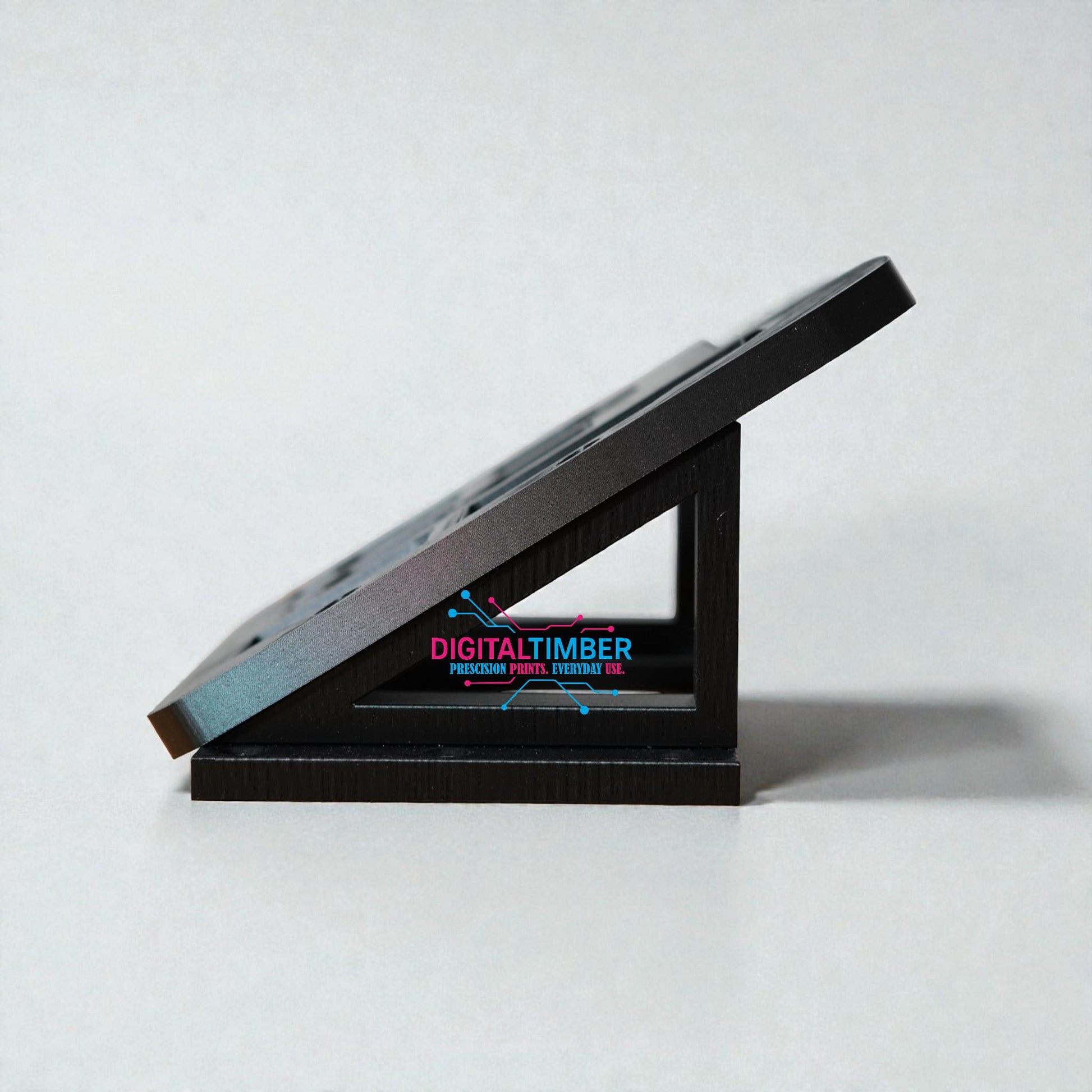 Side profile of 3D printed Milwaukee charger stand showing 90-degree support structure (etsy image id: 7490909925)