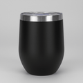Black 12oz stainless steel wine tumbler before customization