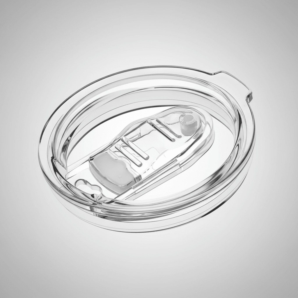 Clear press-on splash-resistant lid included with the 12oz wine tumbler