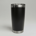 Black MKR Supply 20 oz stainless steel tumbler before custom UV logo printing